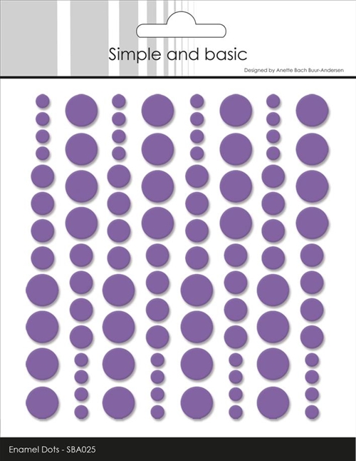 Simple and basic enamel dots Purple 4,6,8mm 96 stk